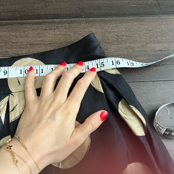 SOLDKate Spade 100 💯 Silk Blend Skirt size 6 black cream - Picture 10 of 10